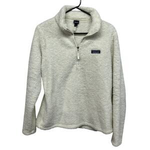 Patagonia Women’s Sherpa Fleece Quarter Zip Pullover Cream Ivory Large